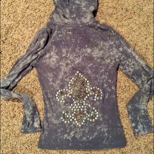 Fleur de Lis ladies zip sweatshirt